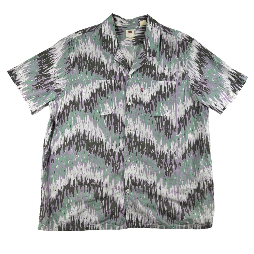 Levi's Shirt Mens Large Multicolor Abstract Short Sleeve Button Up Relaxed
